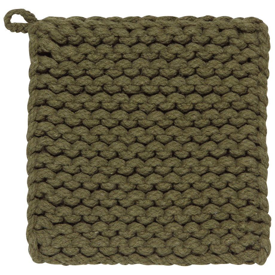 Danica Heirloom Knit Potholder - Olive Branch