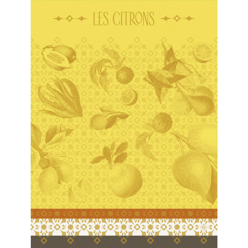 Jacquard Français Cotton Tea Towel - The Beauty Of The Zest / Yellow
