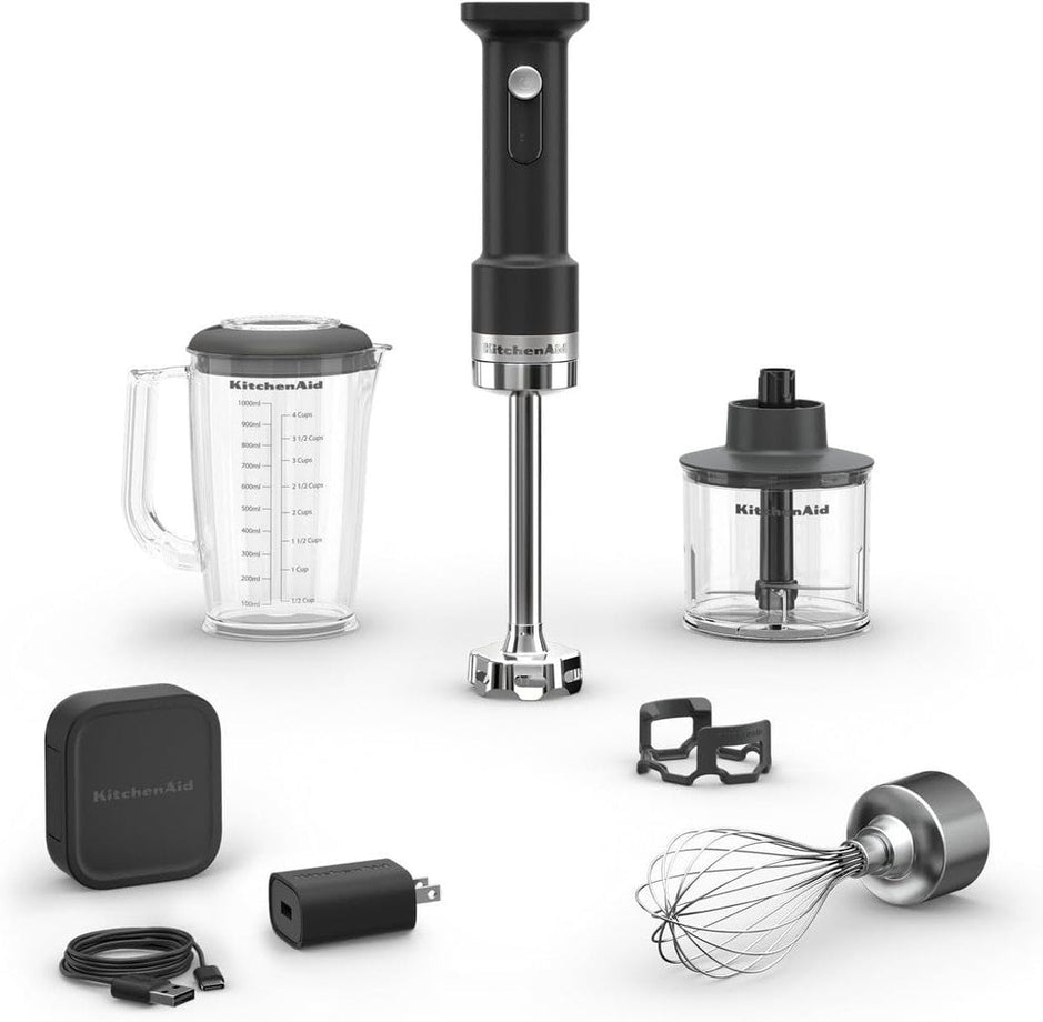 KitchenAid Go™ Cordless Hand Blender with Accessories - Black Matte - Battery Included