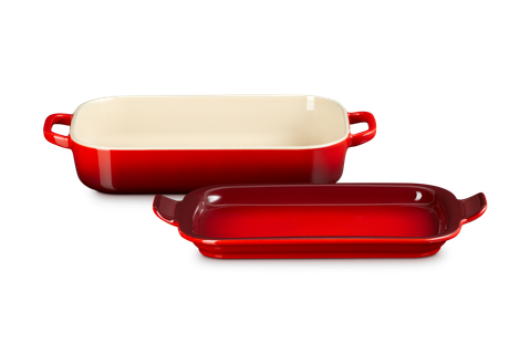 Cast Iron Le Creuset Rectangular Dish With Platter Lid Le Creuset