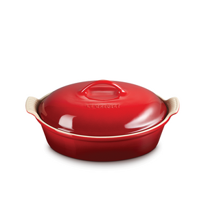 Le Creuset Heritage 3.8L Oval Casserole with Lid - Cerise