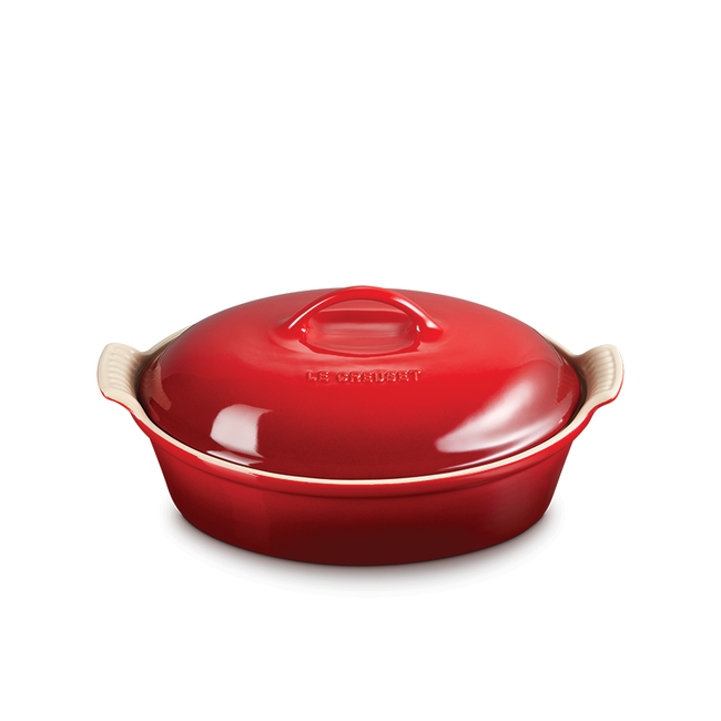 Le Creuset Heritage 3.8L Oval Casserole with Lid - Cerise
