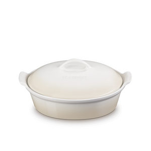 Le Creuset Heritage 3.8L Oval Casserole with Lid - Meringue