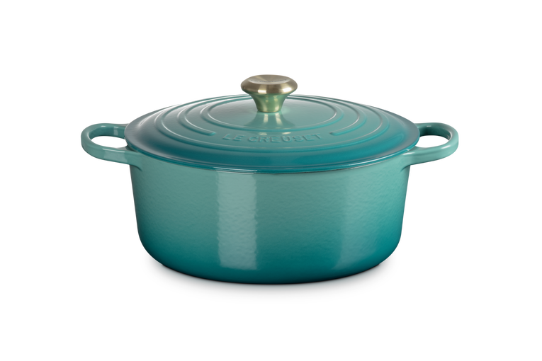 Le Creuset 5.3L Signature Round French Oven - Bleu Riviera