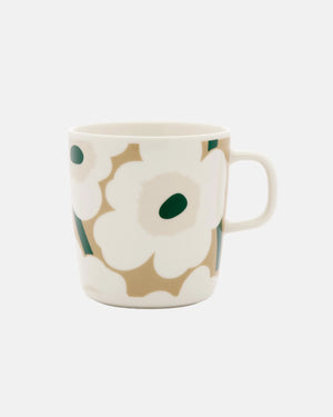 Marimekko Oiva Large Mug /400 ml / 13.5 oz - UNIKKO Beige/Green