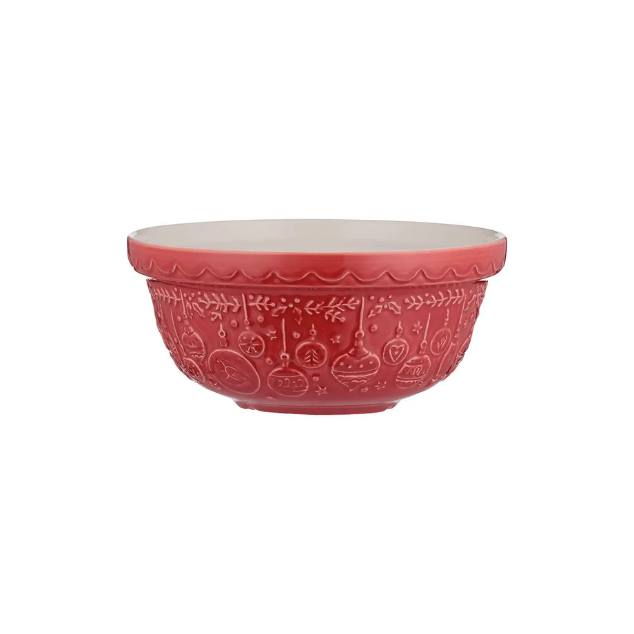 Mason Cash Deck The Halls Mixing Bowl - 1.1 L / 21cm - Red