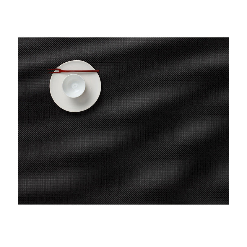 Chilewich Table Mats - Basketweave / Rectangle / Black - 14" x 19"