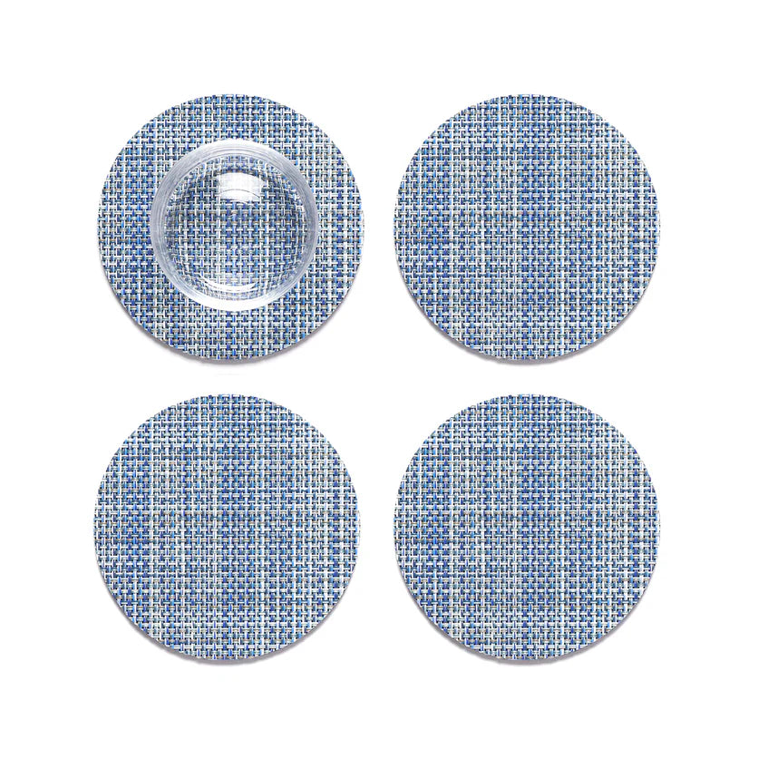 Chilewich Mini Basketweave Coasters – Set of 4 / Chambray