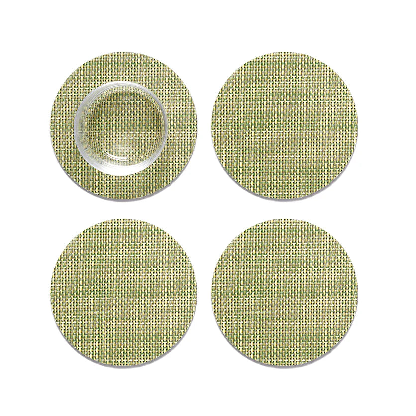 Chilewich Mini Basketweave Coasters – Set of 4 / Dill