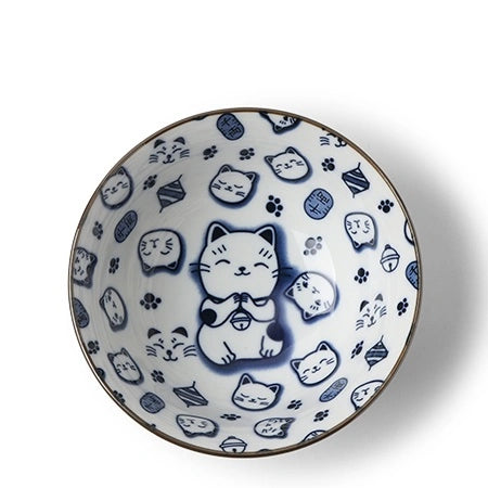 Miya Maneki Neko Bowl - 5.75" - Blue