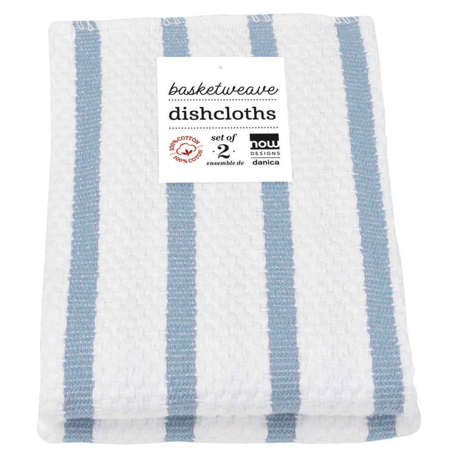 Now Designs Basketweave Dishcloths set of 2 - Slate Blue