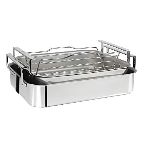 Cristel 3-Ply Roaster with Stainless Steel Rack & Thermometer