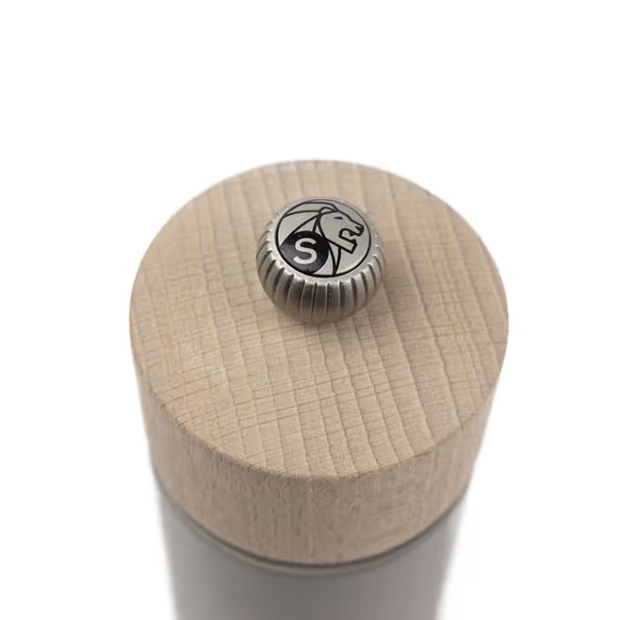 Peugeot  Boreal Zirlion Salt Mill, Wood,  Pebble Gray, 12 cm / 5 "