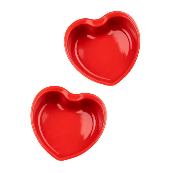 Peugeot Ceramic Heart Dishes set of 2 - Red / 13.5 cm