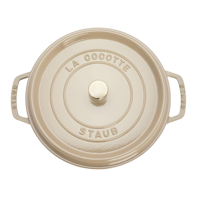 STAUB Cast Iron Round Cocotte  3.7 L - Seasame