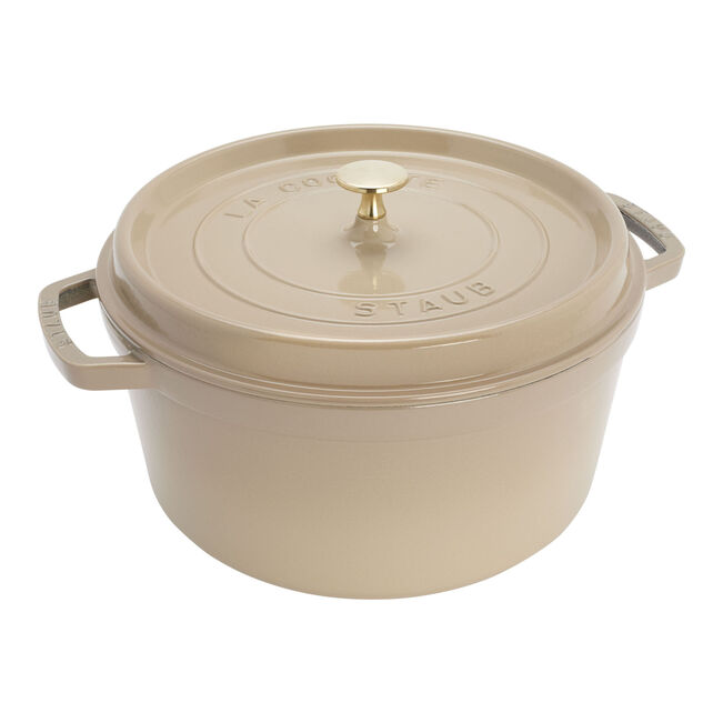 STAUB Cast Iron Round Cocotte  3.7 L - Seasame