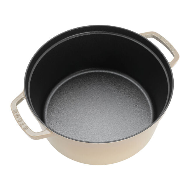 STAUB Cast Iron Round Cocotte  3.7 L - Seasame