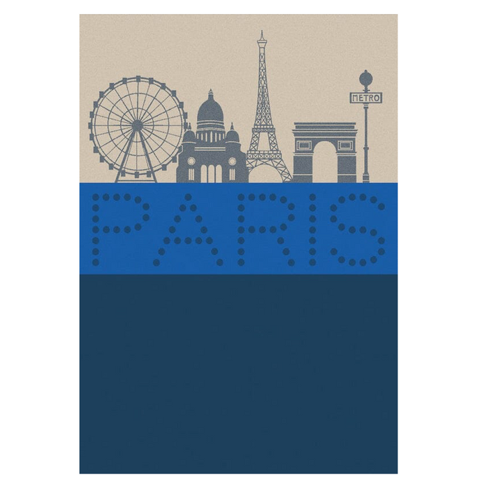 Jacquard Français Cotton Tea Towel - Paris Lumières Blue