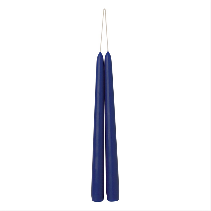 Pair of Coloured Tapered Candle 24cm - Blue