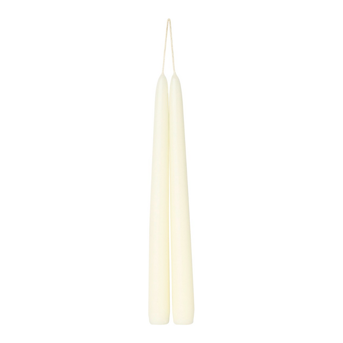 Pair of Coloured Tapered Candle 24cm - Ivory