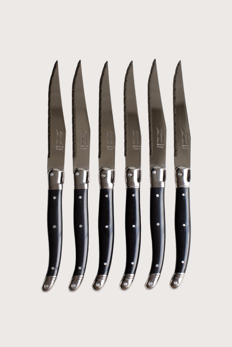 Laguiole Jean Dubost Steak Knife - Set de 6, Noir