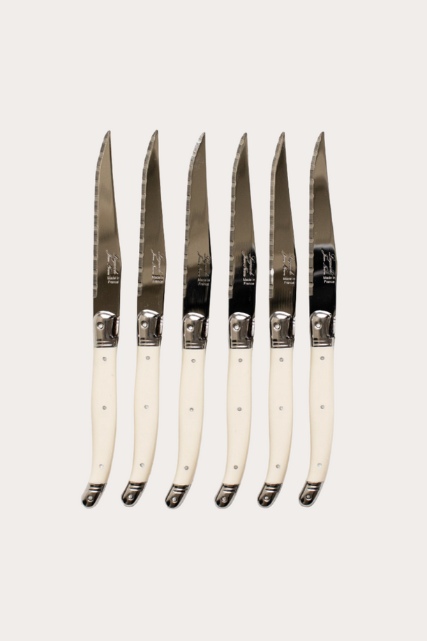 Laguiole Jean Dubost Steak Knife - Set de 6, Noir