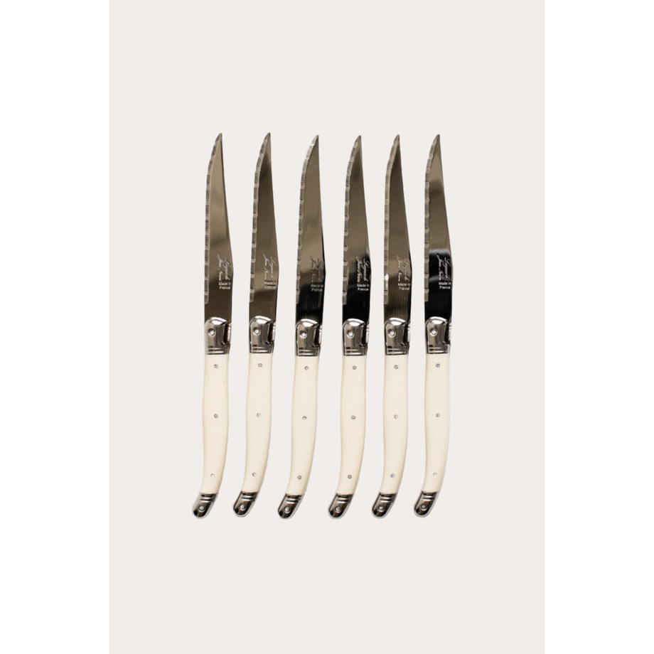 Laguiole Jean Néron Serrated Steak Knife - Set of 6, Ivory