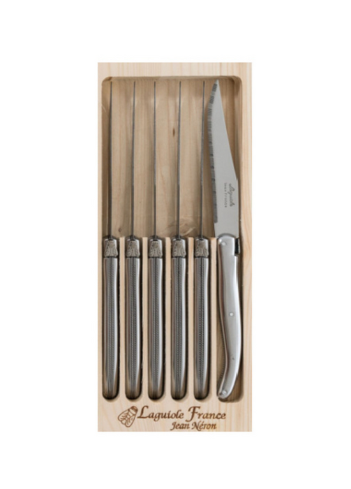 Laguiole Jean Dubost Steak Knife - Set de 6, Noir