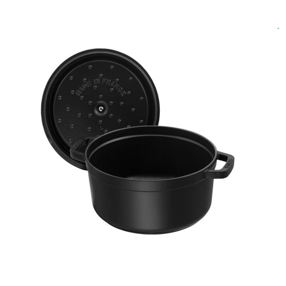 STAUB Cast Iron Round Cocotte  6.75L - Black