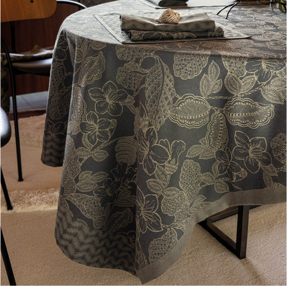 Nappe Le Jacquard Francais  - Sulawesi cotton vert 59" x 102"