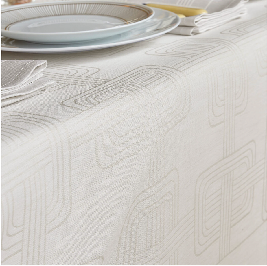 Nappe Le Jacquard Français - Hôtel Particulier lin gris - 69"X 126"