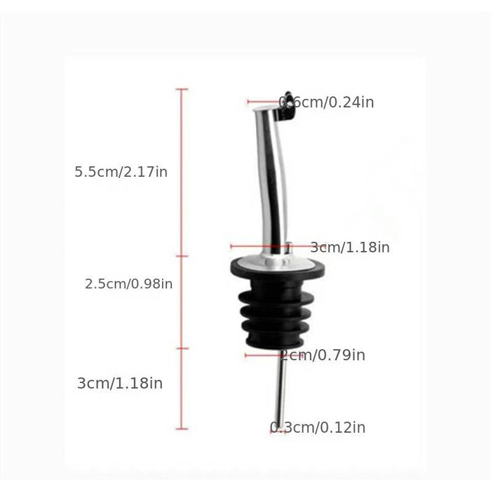 Stainless Steel Pourer with Black Silicone Stopper