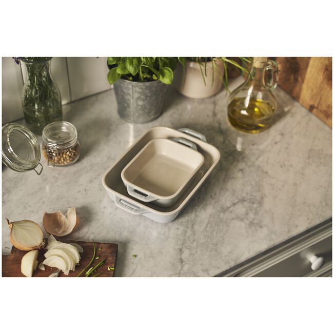 Staub Ceramique Rectangular Baking Dish set of 2 - Light Blue