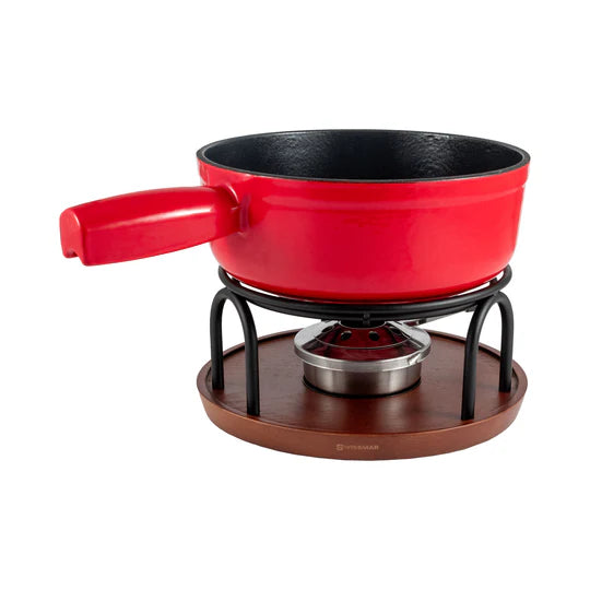 Swissmar Ticino Cast Iron Fondue Set - Red