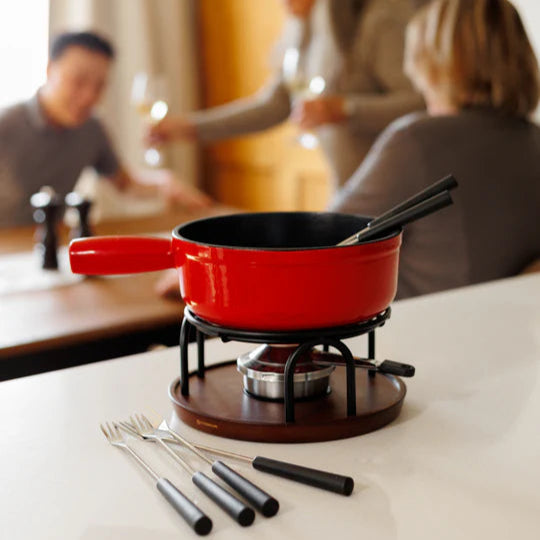 Swissmar Ticino Cast Iron Fondue Set - Red