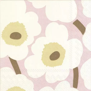 Marimekko Paper Lunch Napkins - UNIKKO Cream Rose