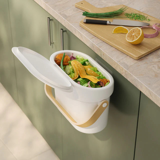 Umbra Bellwood Compost Bin - White Natural