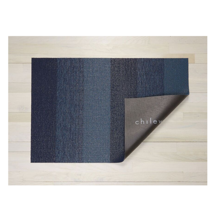 Chilewich Indoor Outdoor Shag Doormat - Marble Stripe / Bay Blue / 18x28"