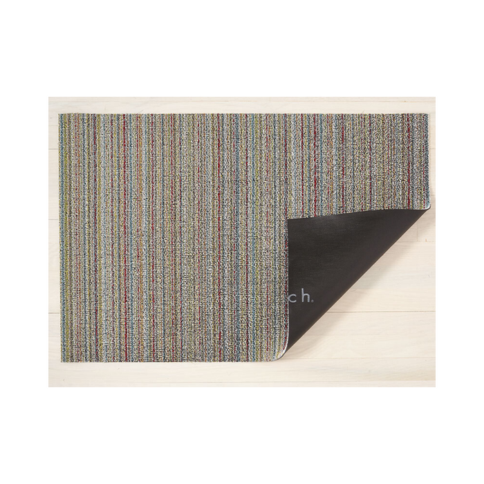 Chilewich Indoor Outdoor Shag Doormat - Skinny Stripe / Soft Multicoloured / 18x28"