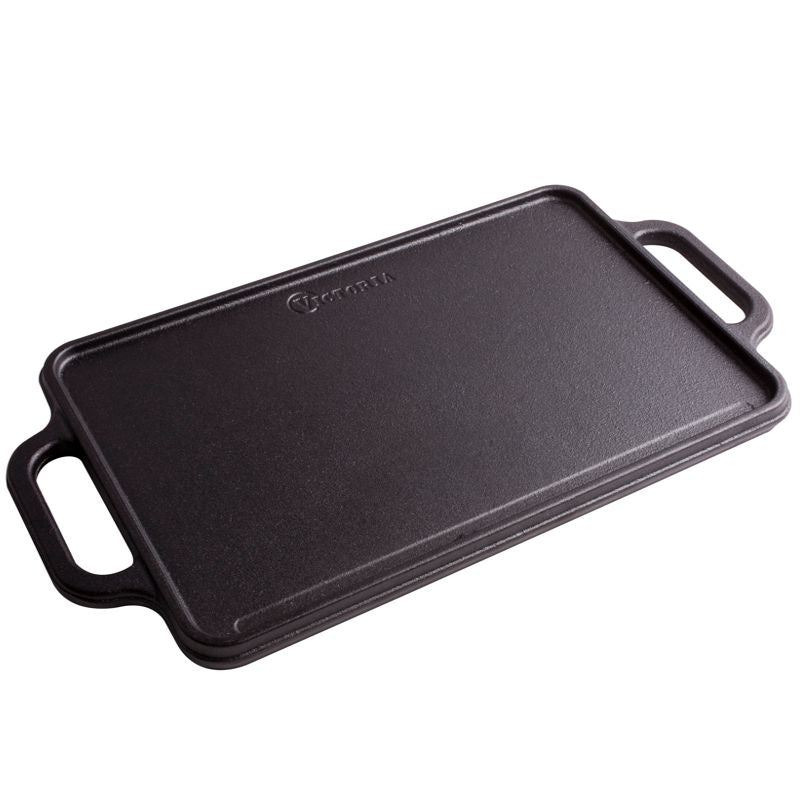Victoria Cast Iron Reversible Griddle - 33 x 21 cm