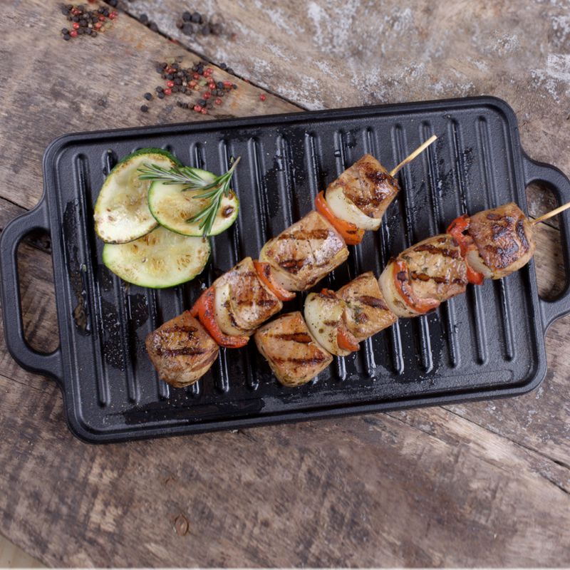 Victoria Cast Iron Reversible Griddle - 33 x 21 cm