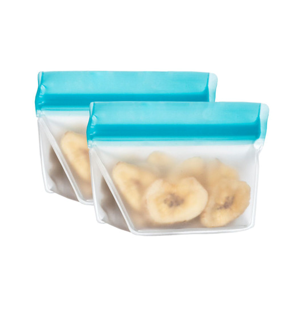 Zip Stand-Up Food Storage Bags 1/2 cup (2-pack) -  Aqua