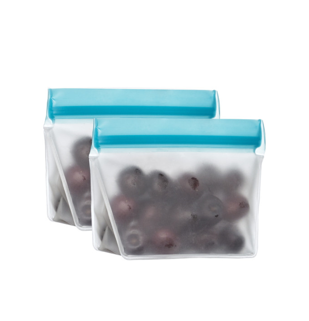 Zip Stand-Up Food Storage Bags 1 cup (2-pack) -  Aqua