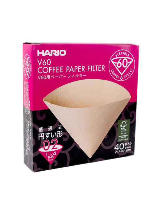 Hario V60-02 Natural Brown Coffee Filters (40 Pack)