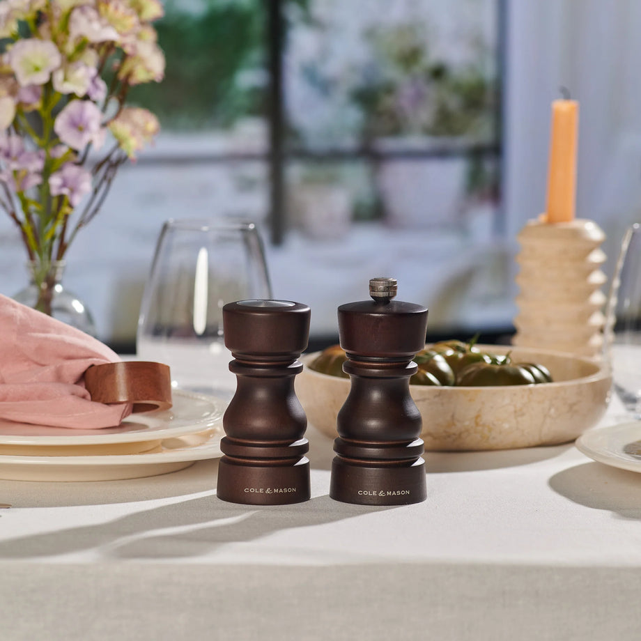 Cole & Mason London Chocolate Wood Salt Shaker & Pepper Mill set of 2