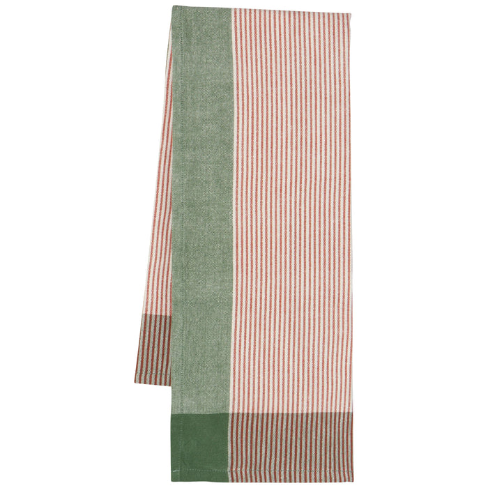 Danica Heirloom Cotton Dishtowel - Set of 2 / Jade Green Array Stripe