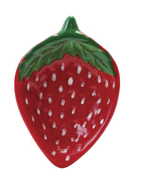 Creative Co-Op Hand-Painted Ceramic Strawberry Shaped Dish - 2 Style Options