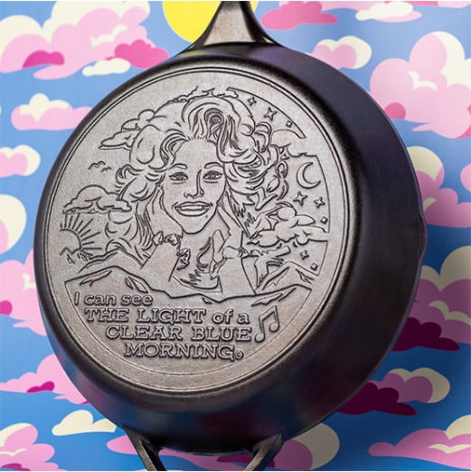 Lodge Cast Iron Dolly Parton Skillet “Light of a Clear Blue Morning” - 13.25”