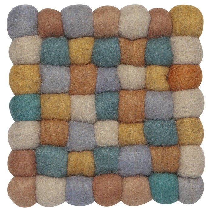 Danica Heirloom Recycled Wool Felt Dot Trivet - Ochre