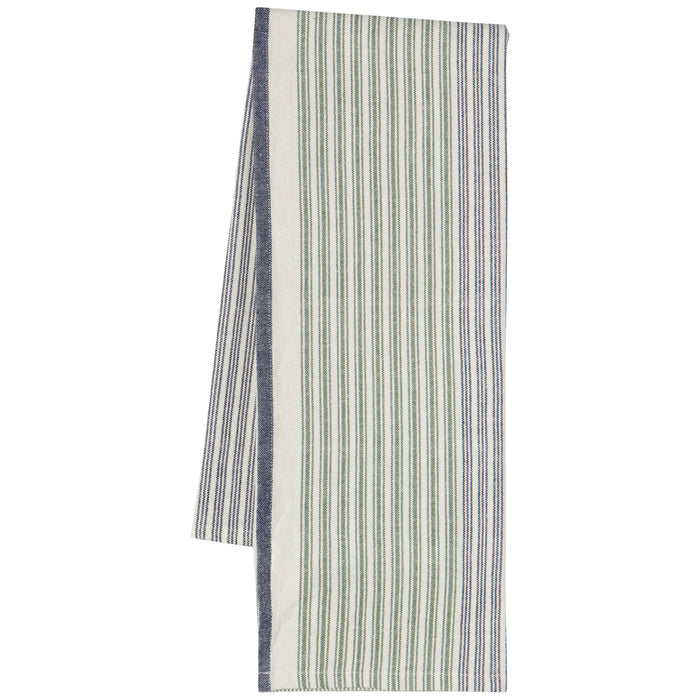 Danica Heirloom Cotton Dishtowel - Set of 2 / Jade Green Array Stripe